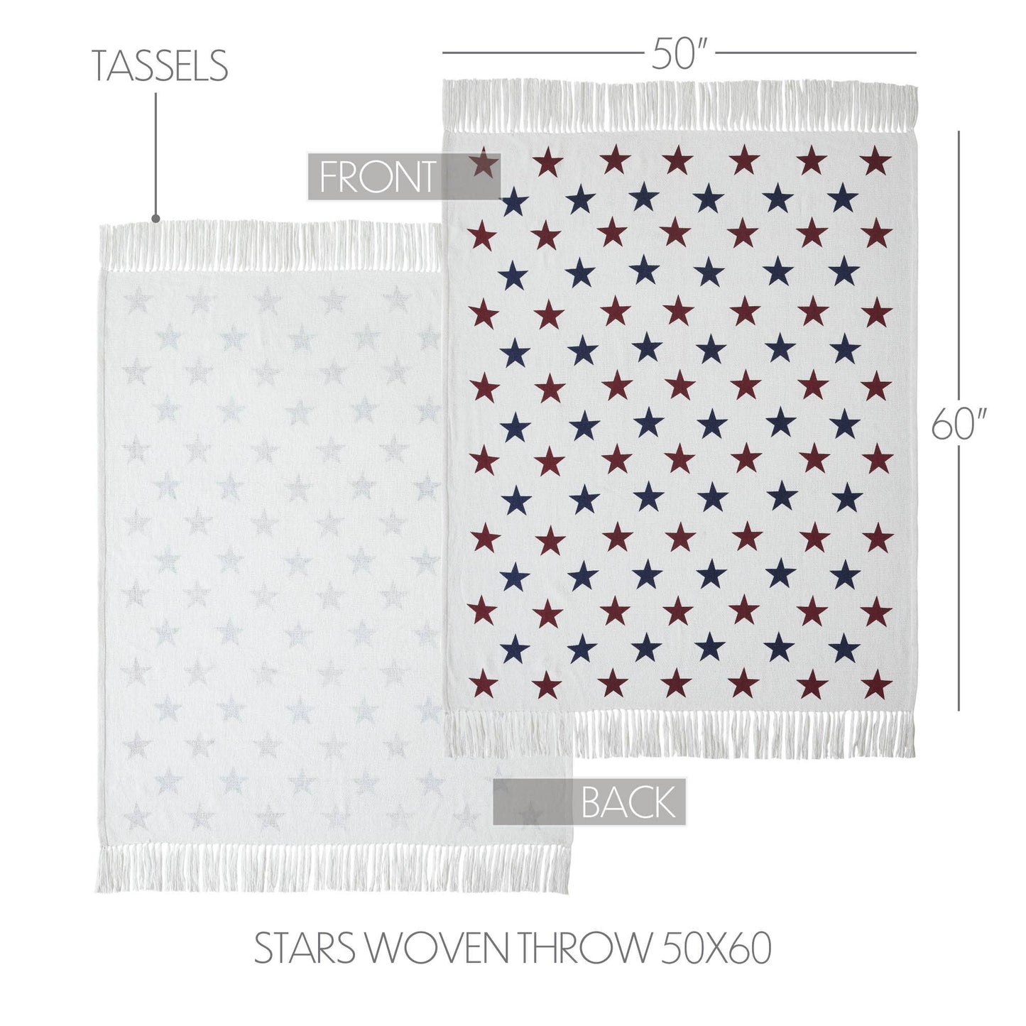 Americana Stars Woven Throw Blanket 50x60