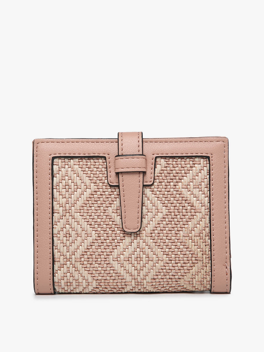 Bessie Canvas Wallet w/ Slip Closure: Diamond-Mauve