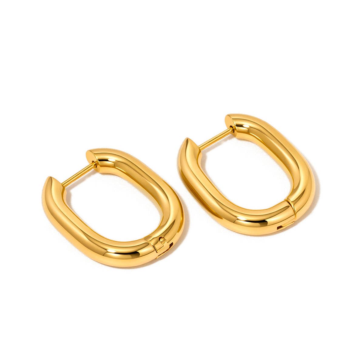 Oval Hoop Earrings Gold