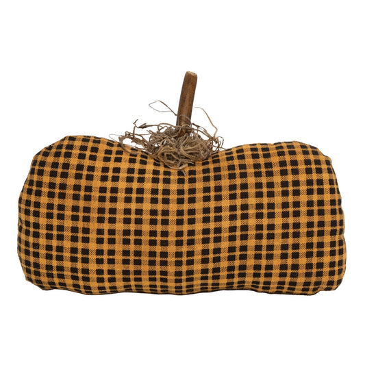 Stuffed Orange & Black Mini Check Long Pumpkin