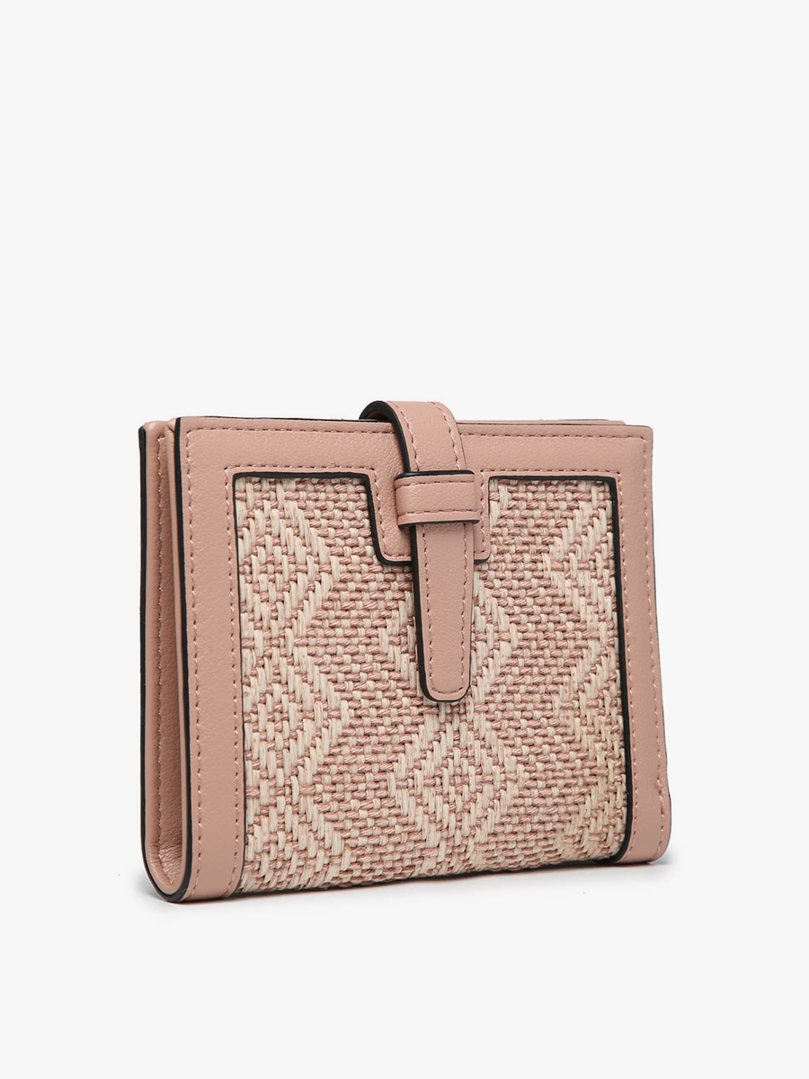 Bessie Canvas Wallet w/ Slip Closure: Diamond-Mauve