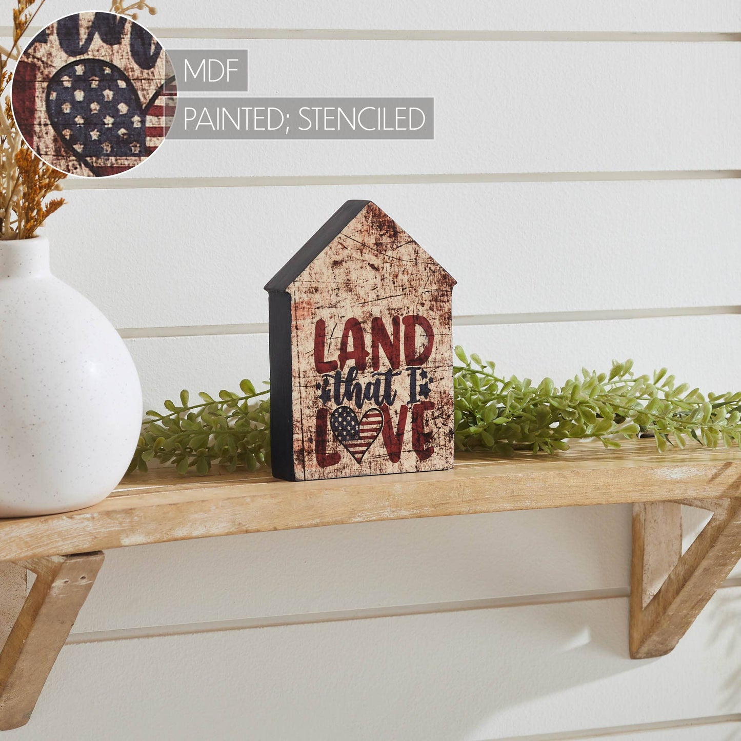 Patriotic House Block Sign “Land That I Love” 6x4