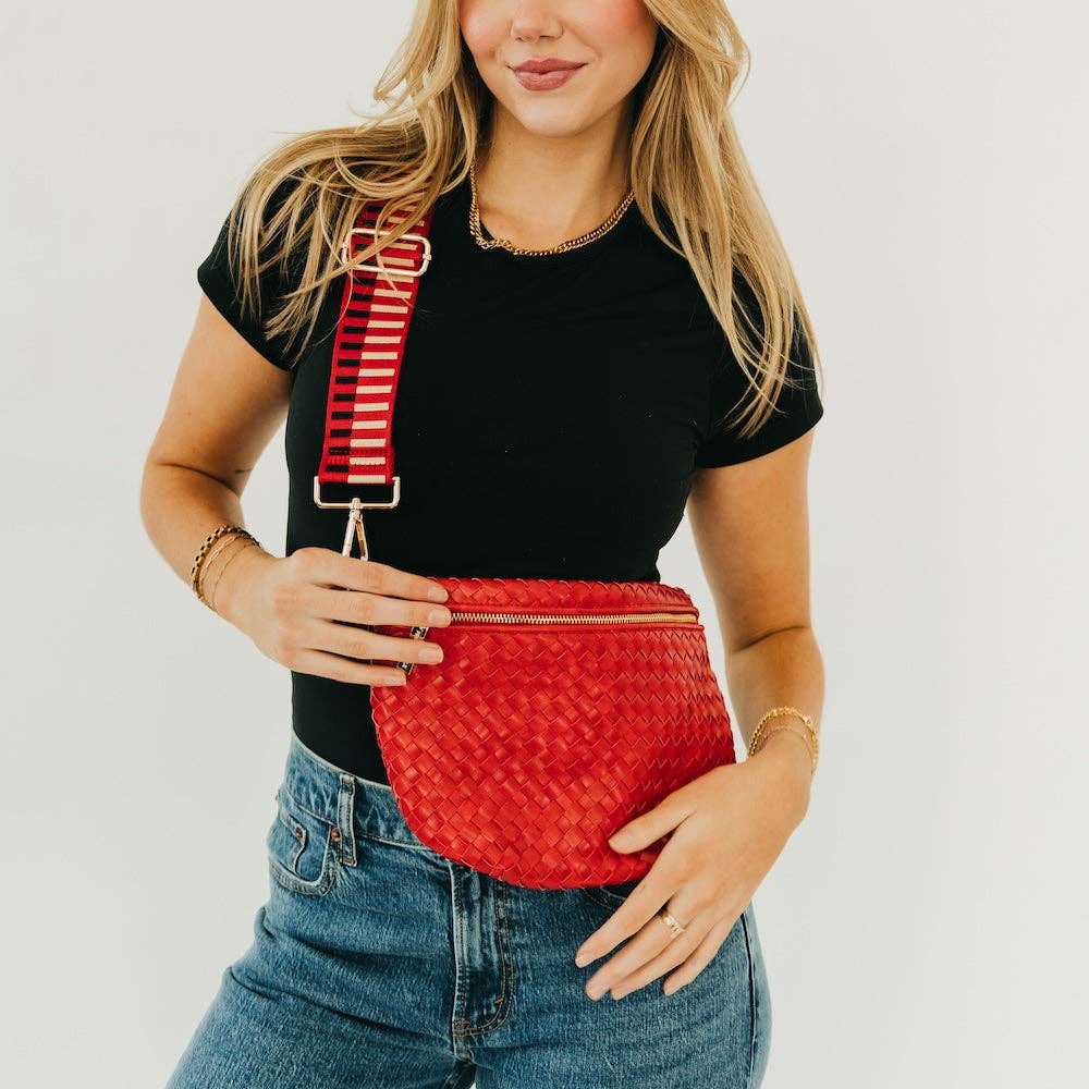 Westlyn Woven Bum Bag: Cherry Red