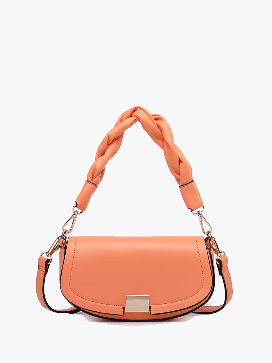 Nylah Flapover Crossbody – Woven Strap Bag | EH2708 : Silver