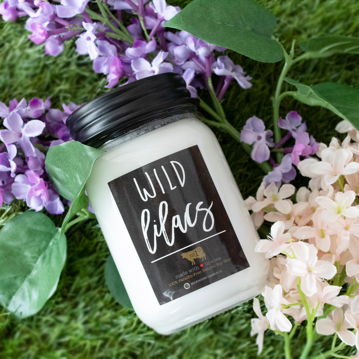 13 oz Mason Jar Candle: Wild Lilacs