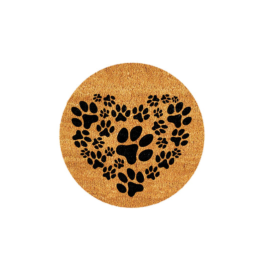 24" x 36" Rubber Doormat Interchangeable Insert: Heart Paws