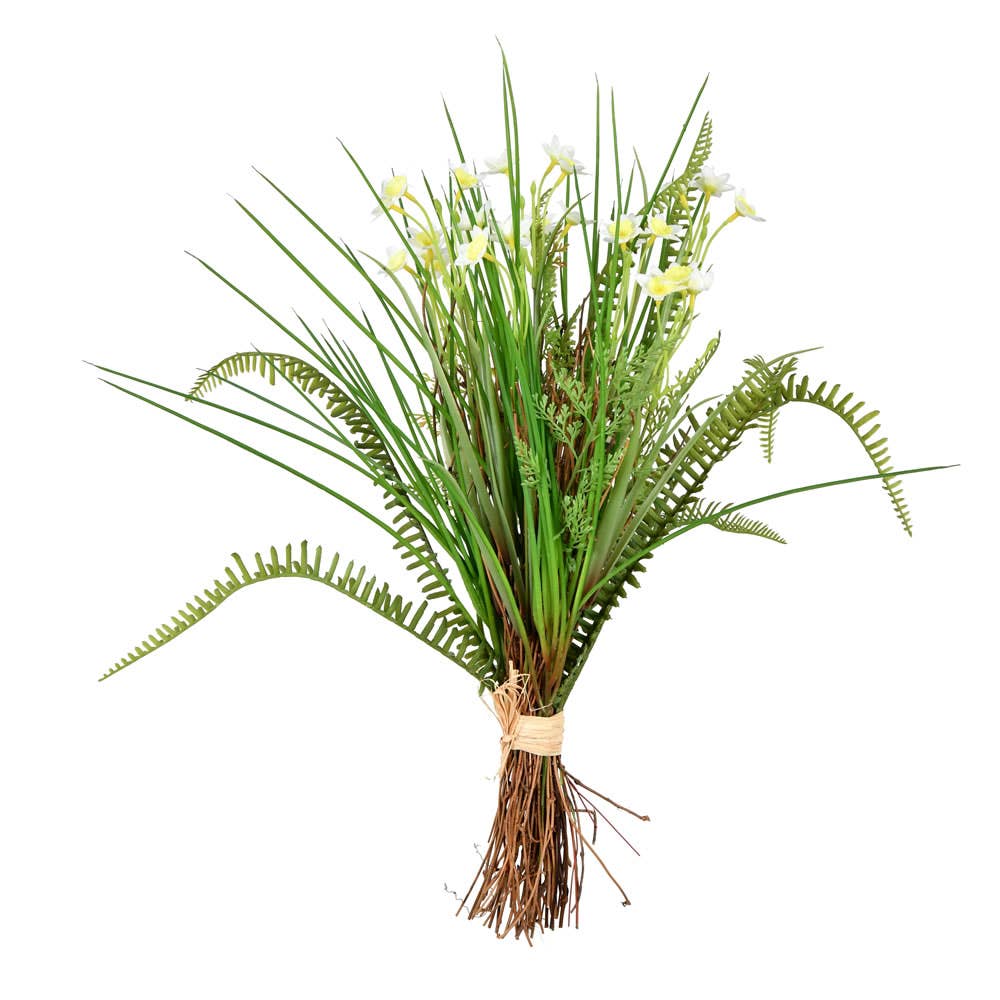 Vickerman 19" Artificial Daffaodil Bush.: Green / Plastic / 19"