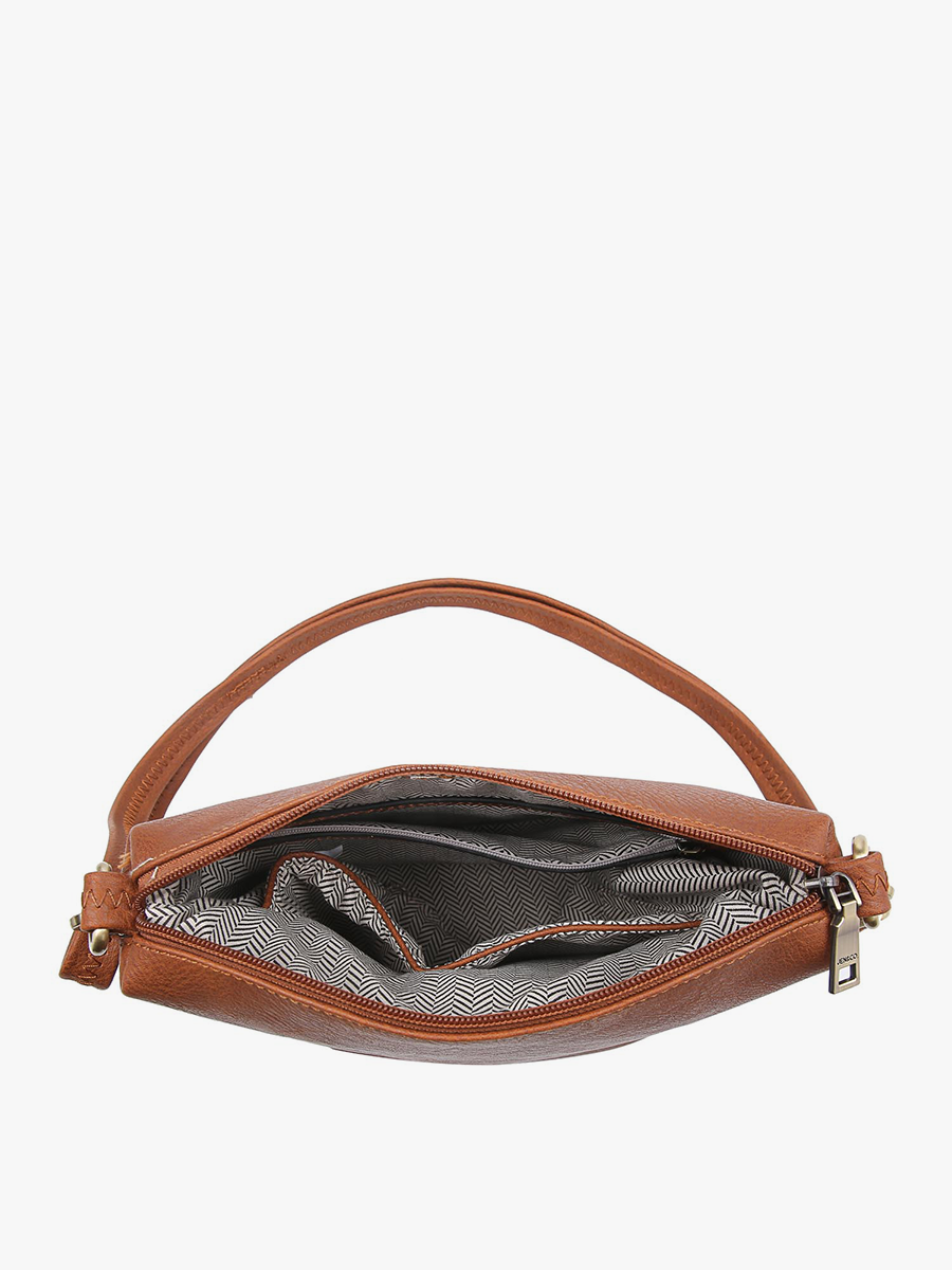 Dylan Crossbody w/ 2 Side Tassel Zippers: Mustard