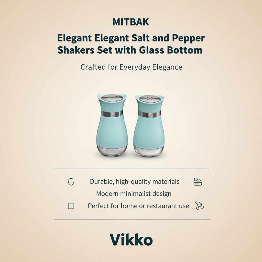Mitbak - Elegant, Salt and Pepper Shakers, Blue, 2 Pk