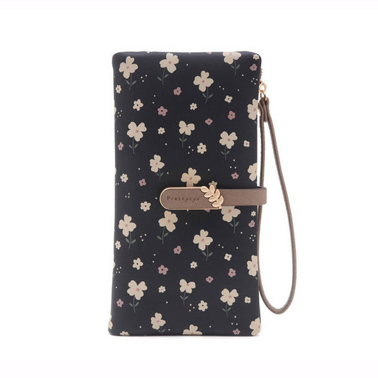 LADIES FRESH PRINTED BUCKLE WALLET Black