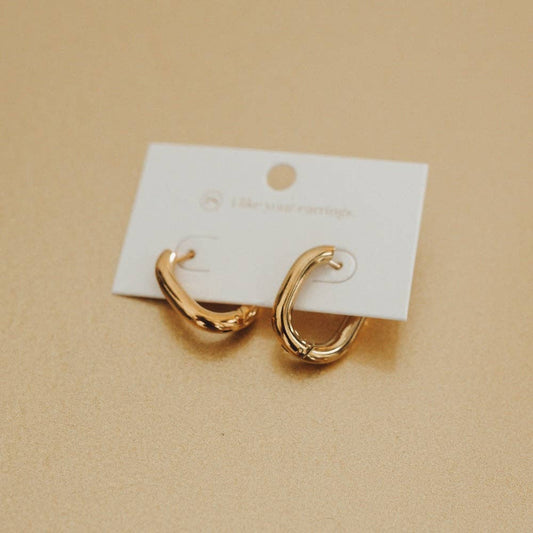 Oval Hoop Earrings Gold