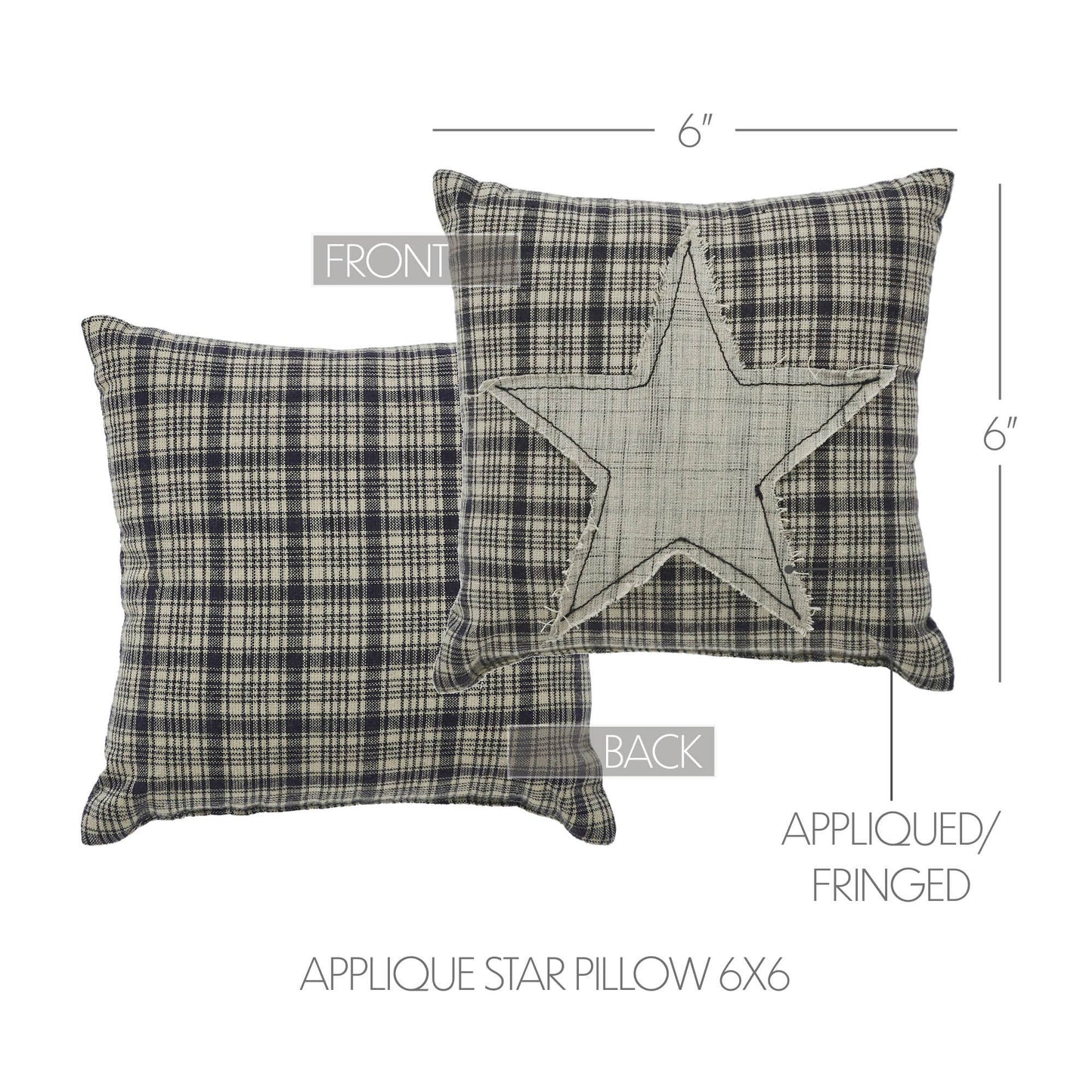 My Country Applique Star Pillow 6x6