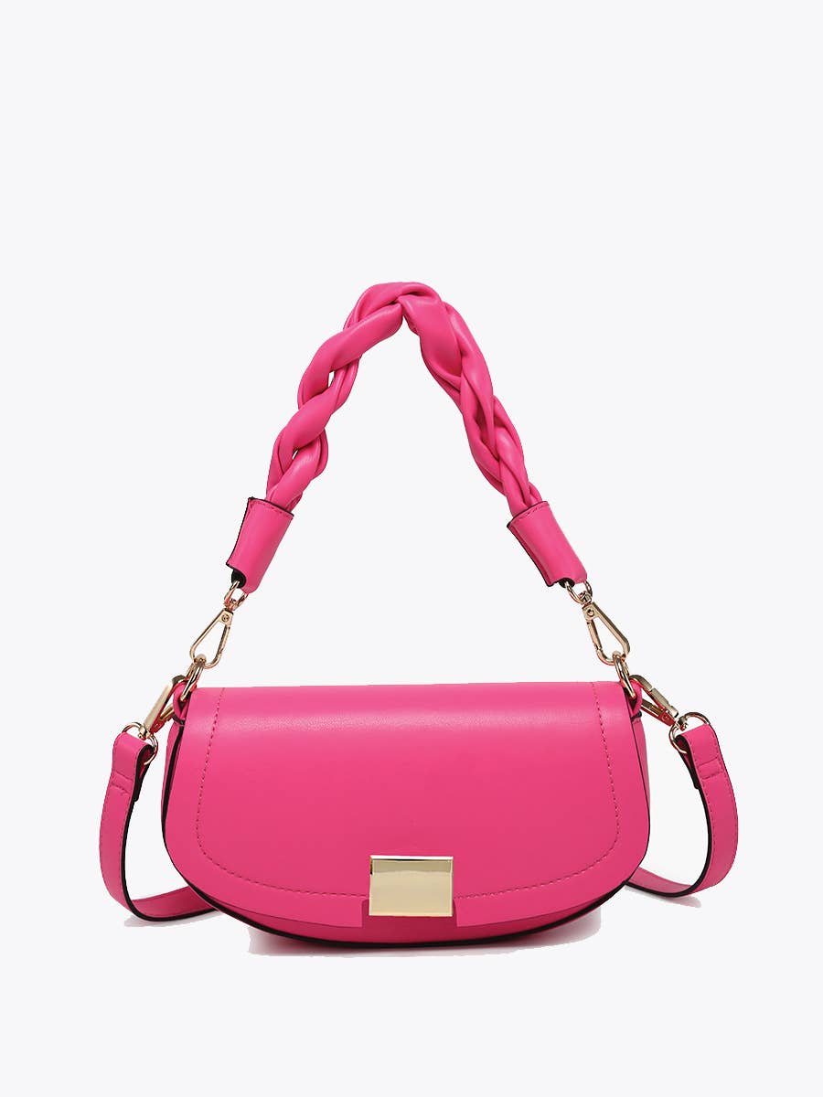 Nylah Flapover Crossbody – Woven Strap Bag | EH2708 : Silver