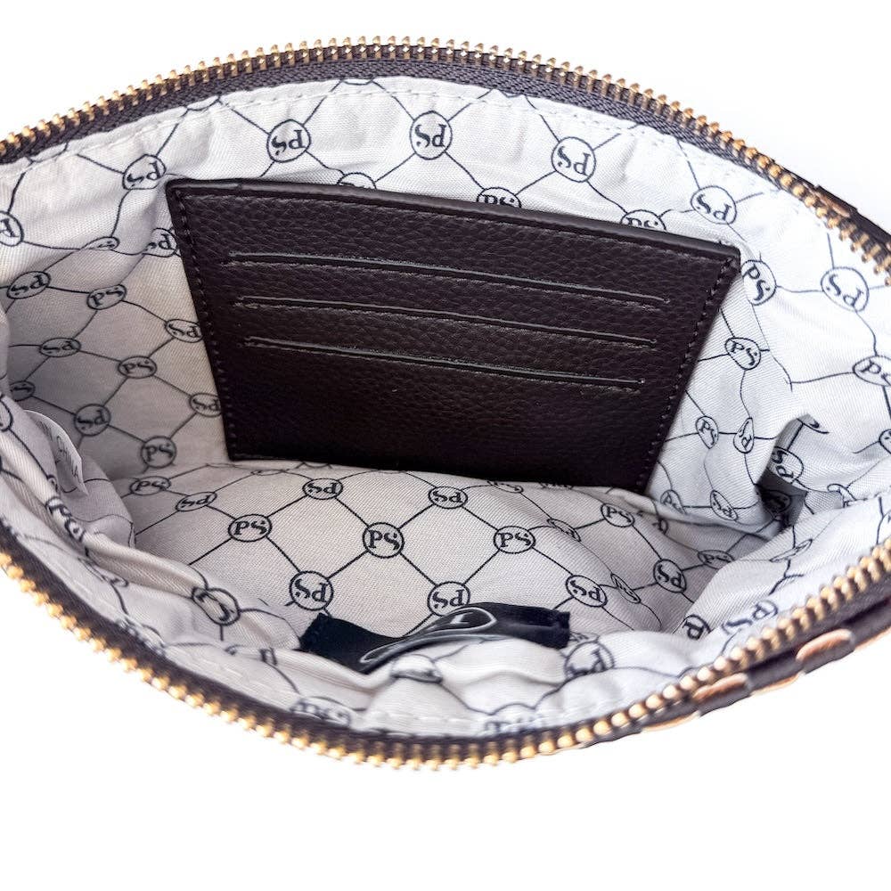 Emma Woven Clutch Wristlet: Cream