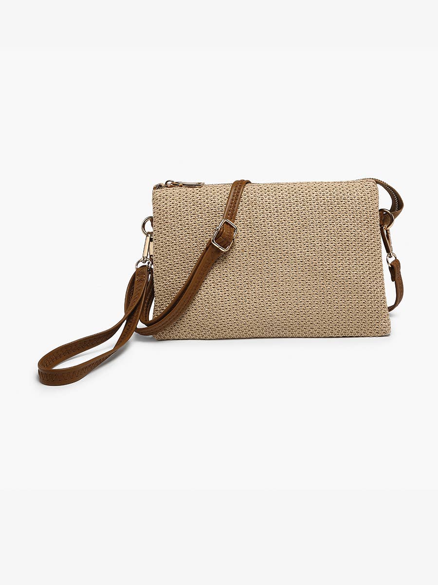 Izzy Straw Woven Crossbody: Natural