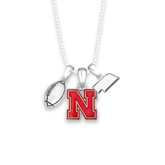 Nebraska Huskers Football Accent Necklace