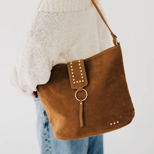 Rosemary Suede Bucket Bag - Camel