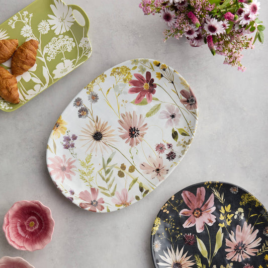 Wildflowers Oval Platter 16" x 12"