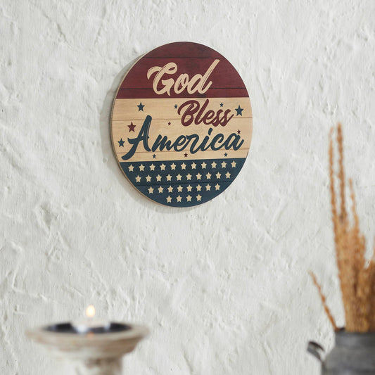 God Bless America Wall Hanging 11 Inch Diameter