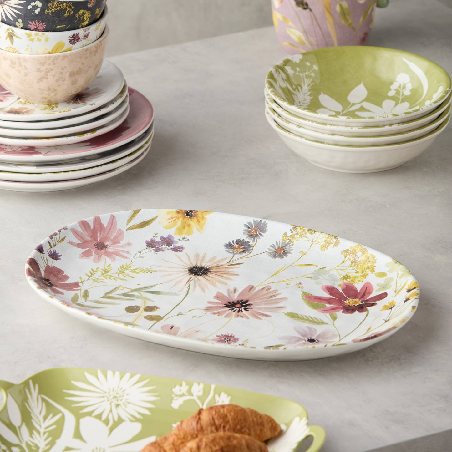 Wildflowers Oval Platter 16" x 12"