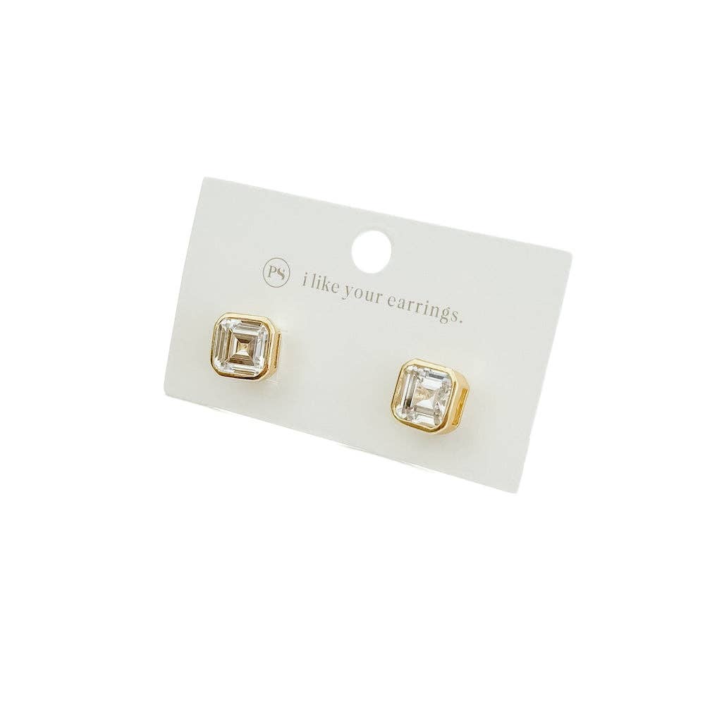 Bezel Diamond Stud Gold